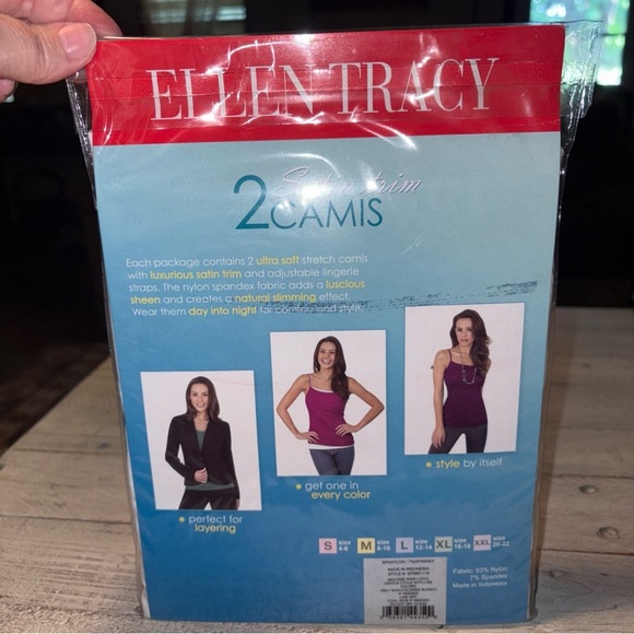 Ellen Tracey 2 Satin Trim Camis Women’s Sz XXL 20-22 Ultra Soft Natural Slimming - Picture 6 of 12